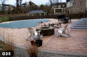 Photo of stamped concrete around a pool
