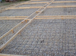 Photo of an area that is prepared for new concrete to be poured.
